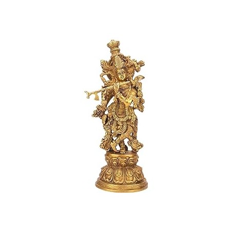 Brass Murti Idiol Kishan ji ( 6``)